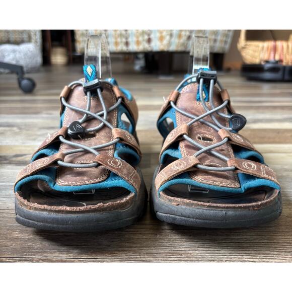 KEEN Sarasota Sandals Womens Brown Blue Waterproof Outdoor US 11 EU 42 - Picture 1 of 8